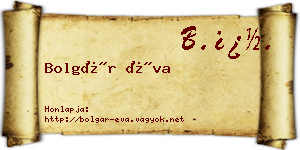 Bolgár Éva névjegykártya